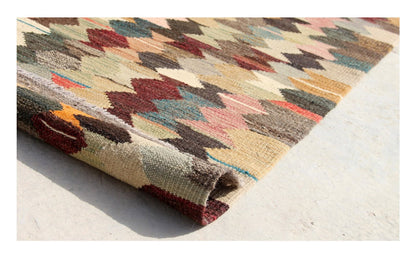 Tappeto Kilim Kaudani Afghan fatto a mano multicolore 394x302cm