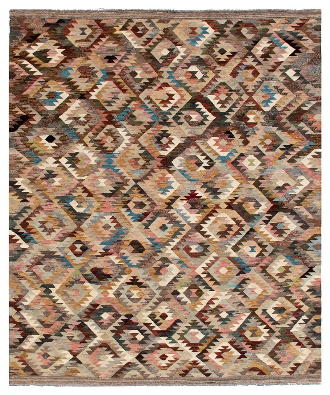 Tappeto Kilim Kaudani Afghan fatto a mano multicolore 395x296cm