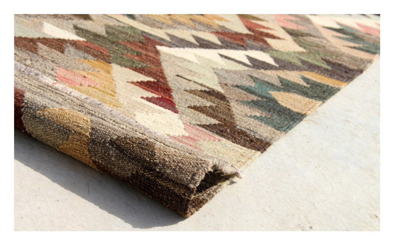 Tappeto Kilim Kaudani Afghan fatto a mano multicolore 395x296cm