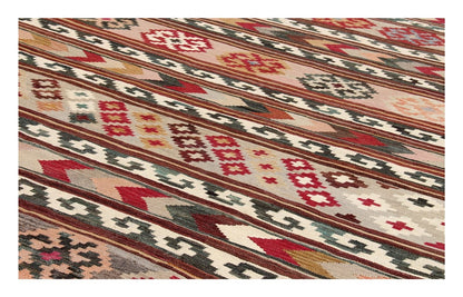 Tappeto Kilim Kaudani Afghan fatto a mano multicolore 395x204cm
