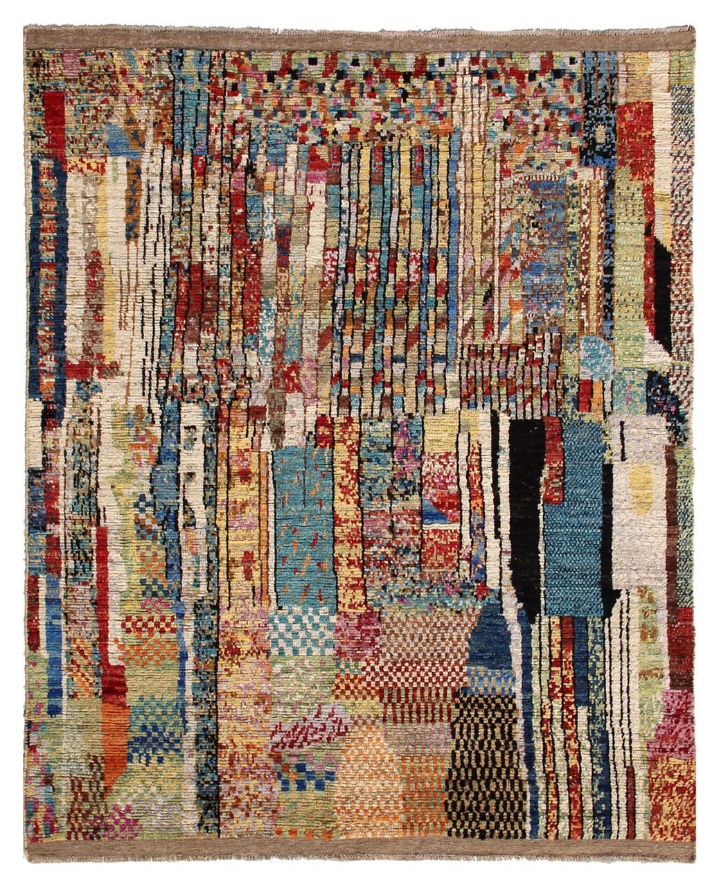 Taimany - Multicolor Tribal Wool Rug - Hand-Knotted 237x176cm