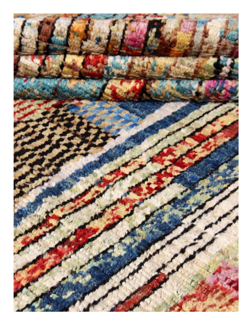Taimany - Multicolor Tribal Wool Rug - Hand-Knotted 237x176cm