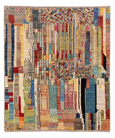 Taimany - Tappeto Tribale in Lana Multicolore - Fatto a Mano 236x182cm - CarpetLiving