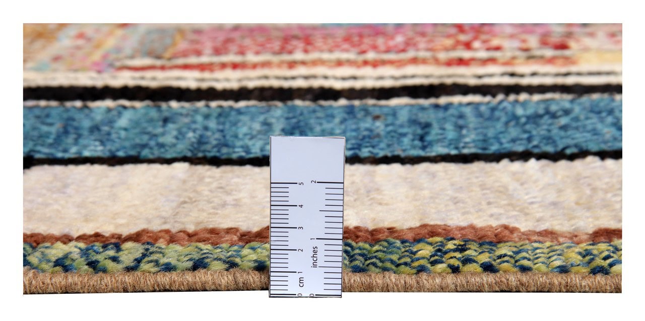 Taimany - Multicolor Tribal Wool Rug - Hand-Knotted 236x182cm