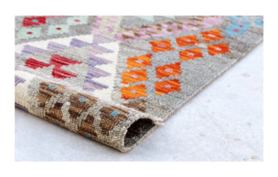 Tappeto Kilim Kaudani Afghan fatto a mano multicolore 339x259cm