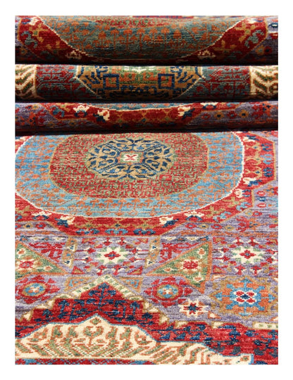 Tappeto Passatoia Mamluk Moderno Multicolore, Fatto a mano, 584x84cm
