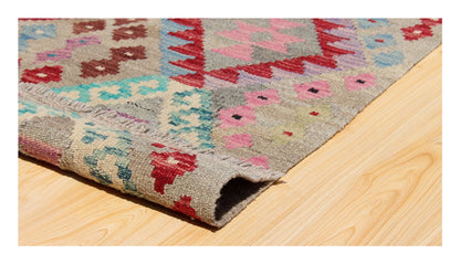 Tappeto Kilim Kaudani Afghan fatto a mano multicolore 384x325cm