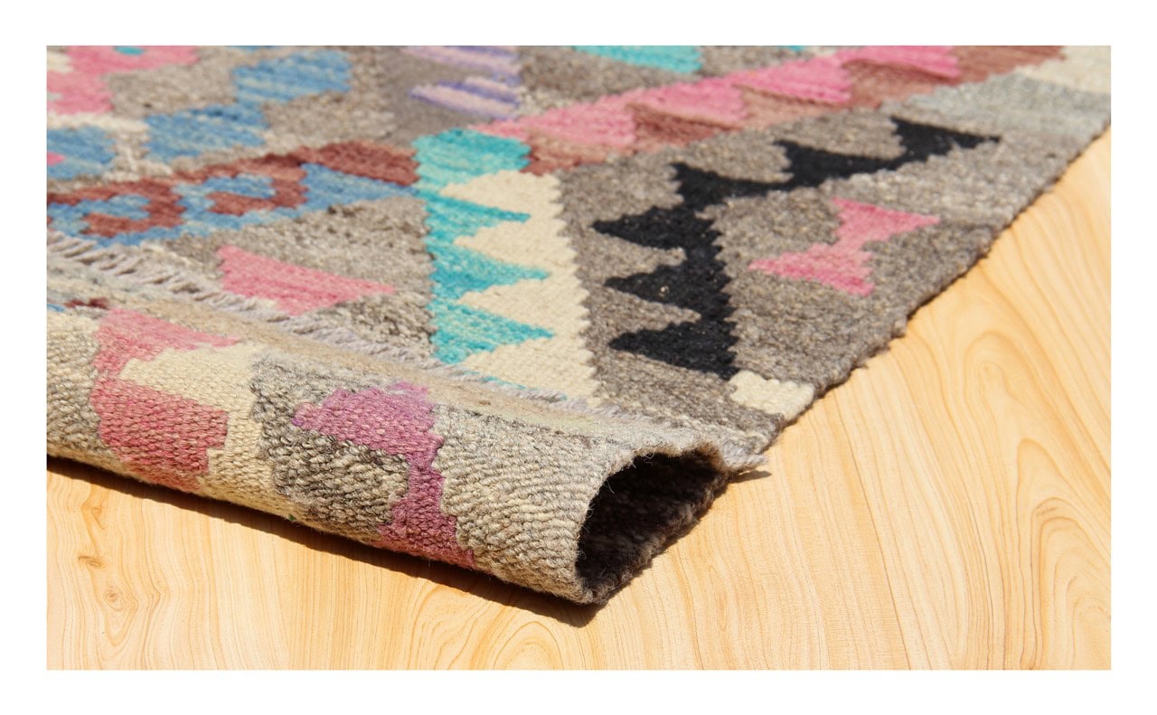 Tappeto Kilim Kaudani Afghan fatto a mano multicolore 327x258cm