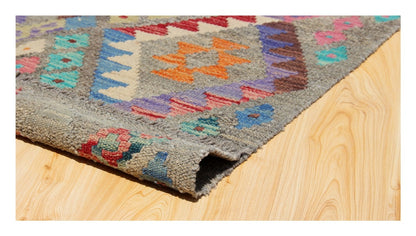 Tappeto Kilim Kaudani Afghan fatto a mano multicolore 338x255cm