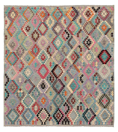 Tappeto Kilim Kaudani Afghan fatto a mano multicolore 327x257cm
