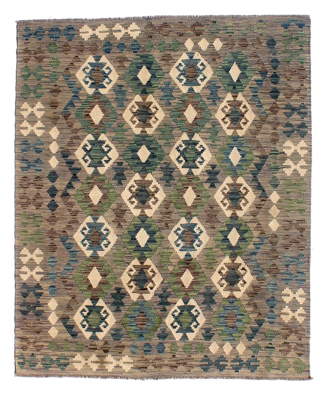 Tappeto Kilim Kaudani Afghan fatto a mano multicolore 346x253cm