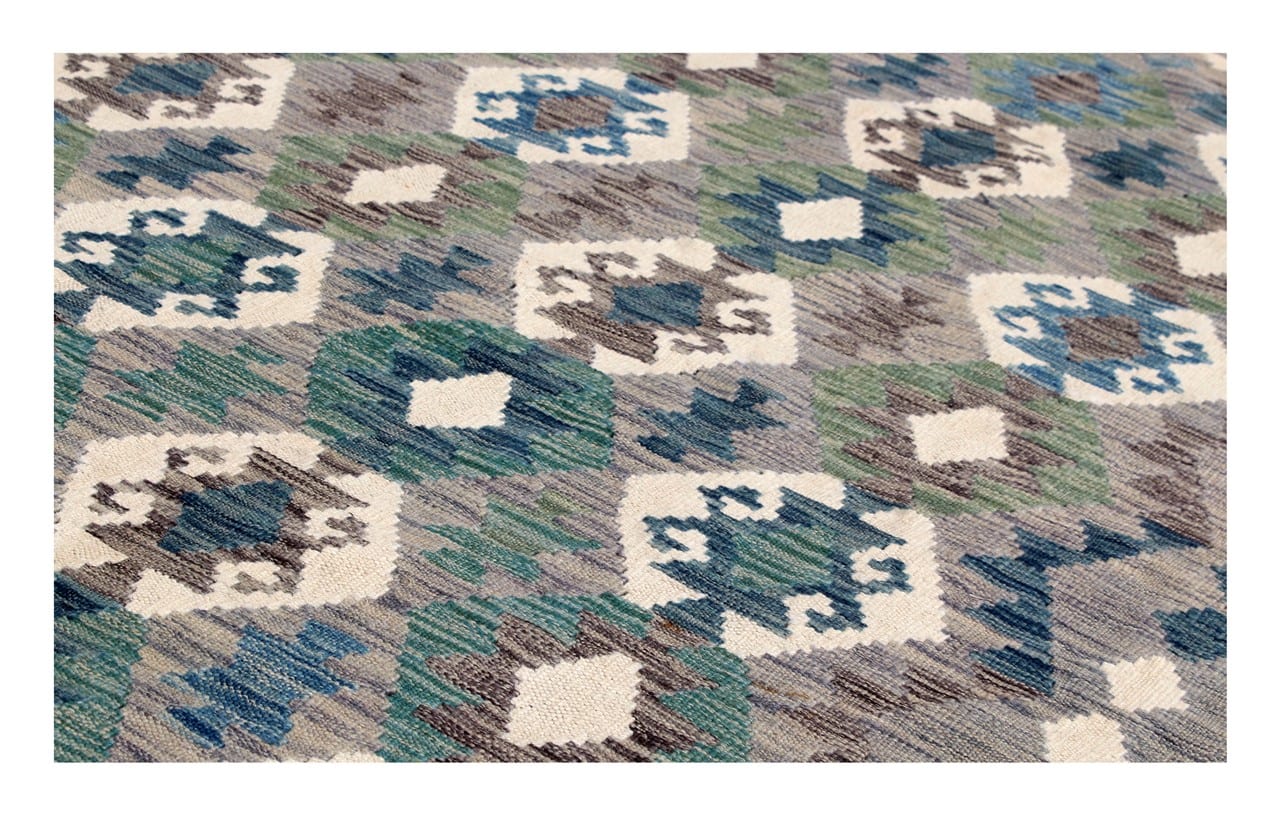 Tappeto Kilim Kaudani Afghan fatto a mano multicolore 346x253cm