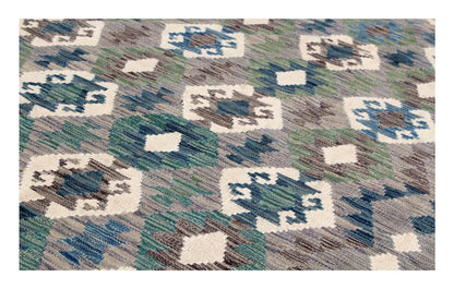 Tappeto Kilim Kaudani Afghan fatto a mano multicolore 346x253cm