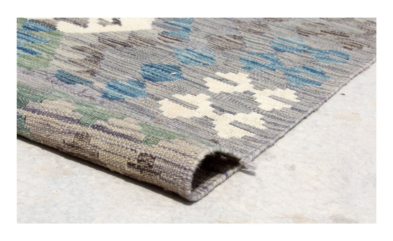 Tappeto Kilim Kaudani Afghan fatto a mano multicolore 346x253cm