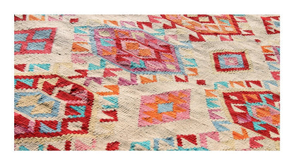 Tappeto Kilim Kaudani Afghan fatto a mano multicolore 297x204cm