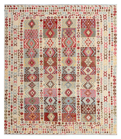 Tappeto Kilim Kaudani Afghan fatto a mano multicolore 403x302cm