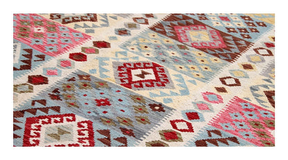 Tappeto Kilim Kaudani Afghan fatto a mano multicolore 403x302cm