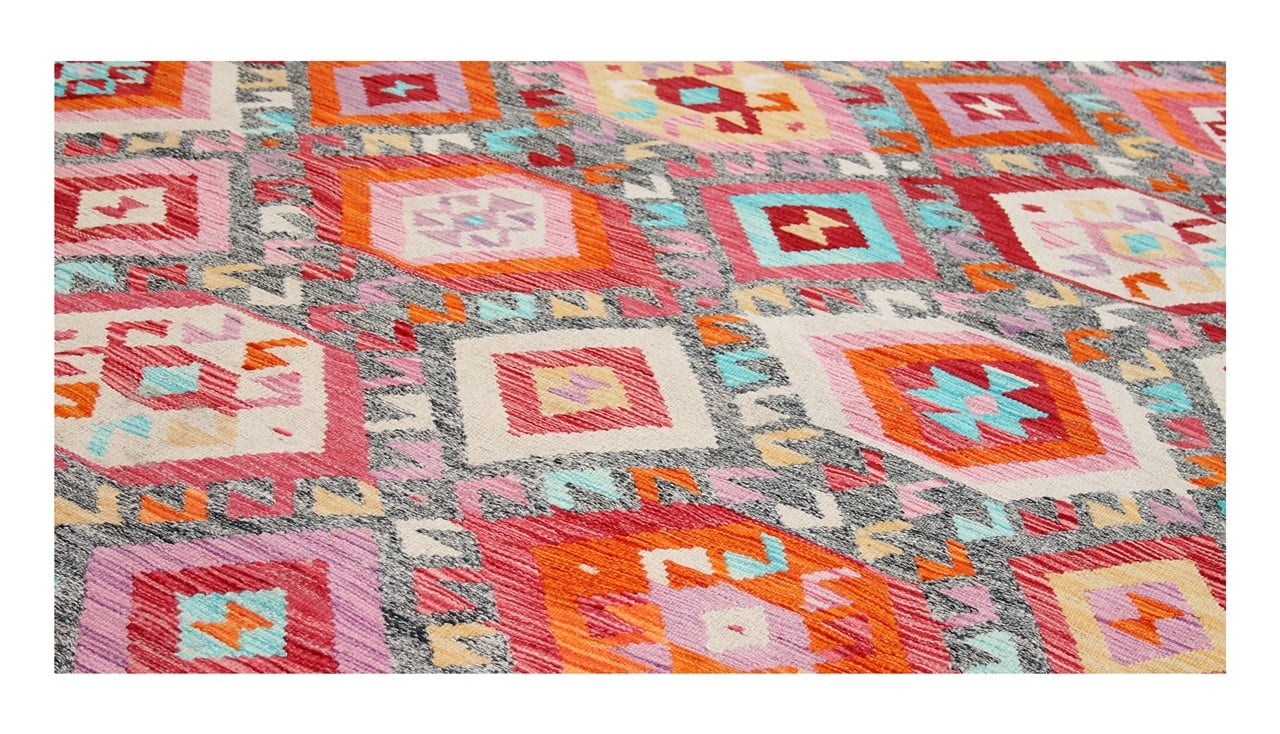 Tappeto Kilim Kaudani Afghan fatto a mano multicolore 408x306cm