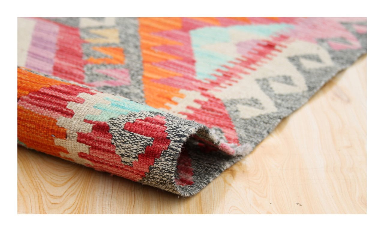 Tappeto Kilim Kaudani Afghan fatto a mano multicolore 408x306cm