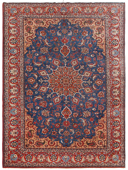 Tappeto Isfahan Antico Persiano Autentico | Annodato a Mano 350x260cm