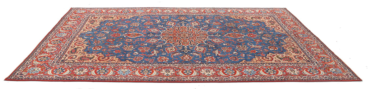 Tappeto Isfahan Antico Persiano Autentico | Annodato a Mano 350x260cm