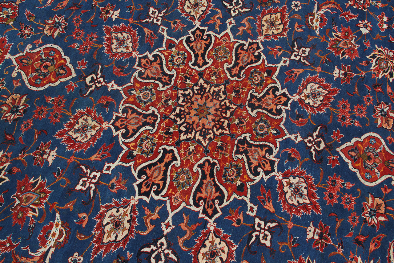 Tappeto Isfahan Antico Persiano Autentico | Annodato a Mano 350x260cm