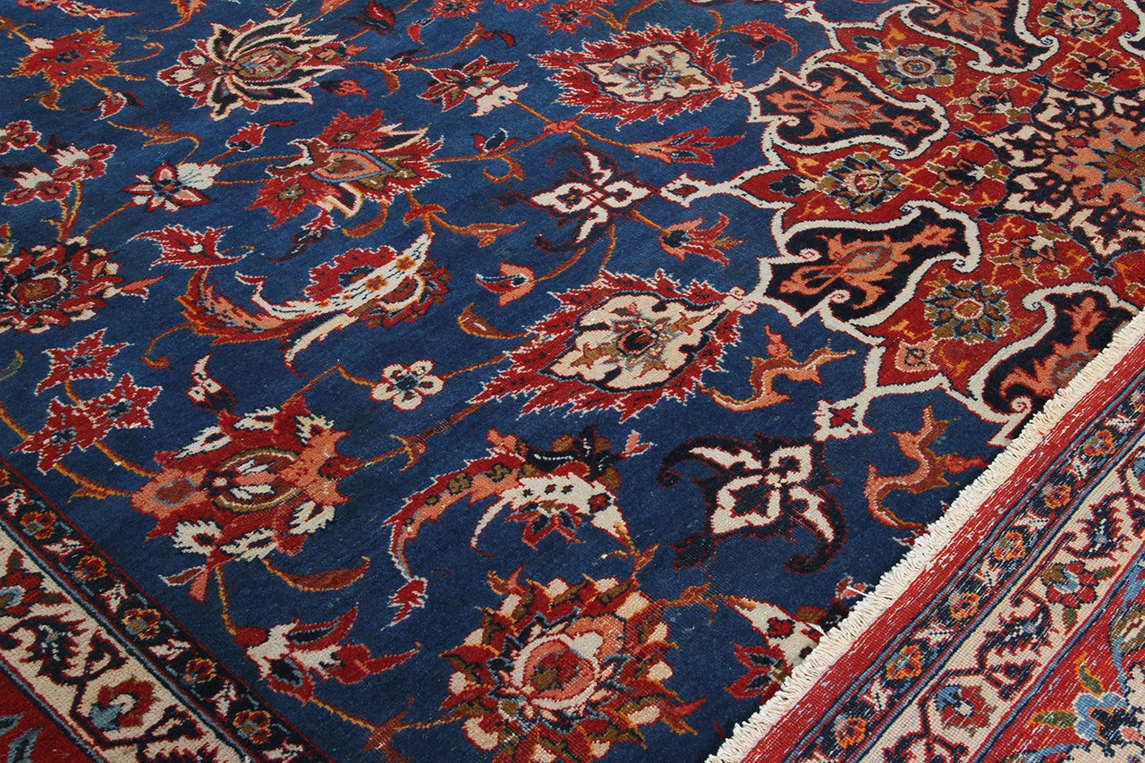 Tappeto Isfahan Antico Persiano Autentico | Annodato a Mano 350x260cm