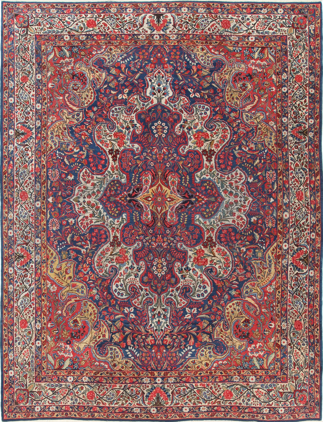 Tappeto Kerman Antico Persiano Autentico | Annodato a Mano 360x275cm