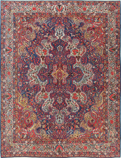 Tappeto Kerman Antico Persiano Autentico | Annodato a Mano 360x275cm - CarpetLiving