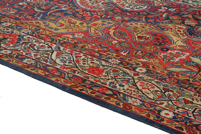 Tappeto Kerman Antico Persiano Autentico | Annodato a Mano 360x275cm - CarpetLiving