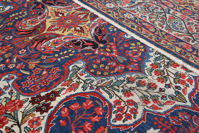 Tappeto Kerman Antico Persiano Autentico | Annodato a Mano 360x275cm - CarpetLiving