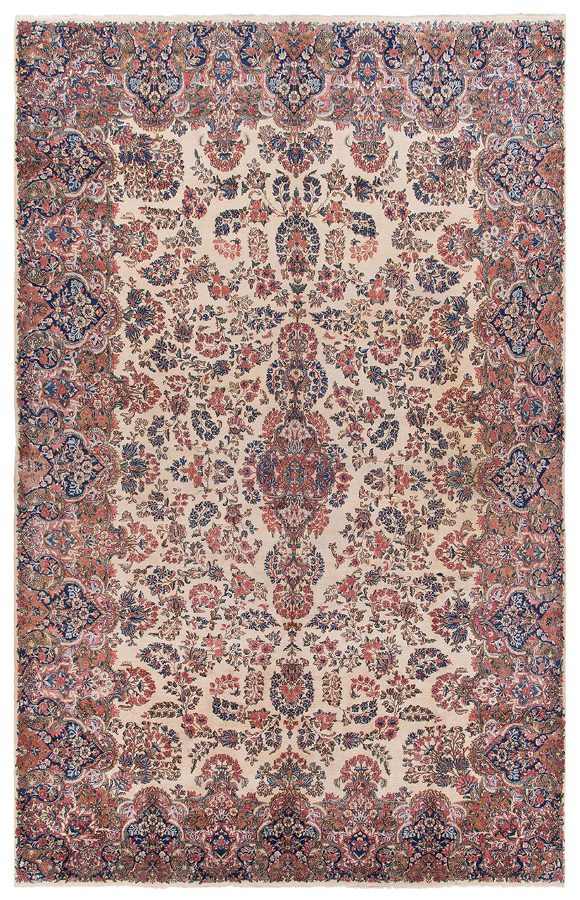 Tappeto Kerman Antico Persiano Autentico | Annodato a Mano 549x337cm