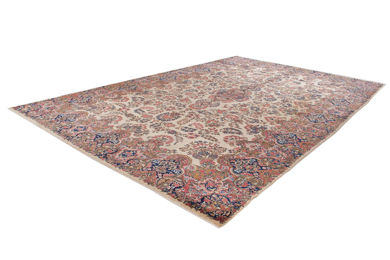 Tappeto Kerman Antico Persiano Autentico | Annodato a Mano 549x337cm