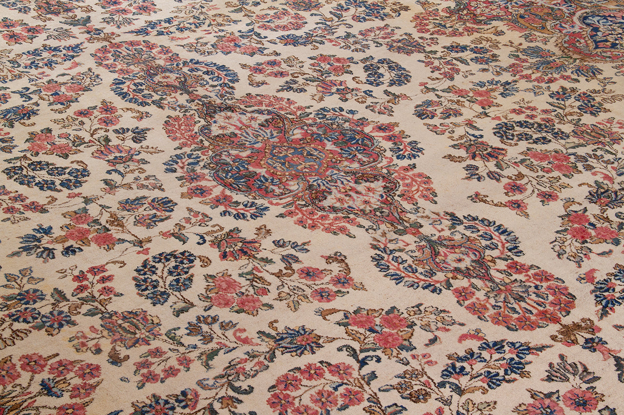 Tappeto Kerman Antico Persiano Autentico | Annodato a Mano 549x337cm