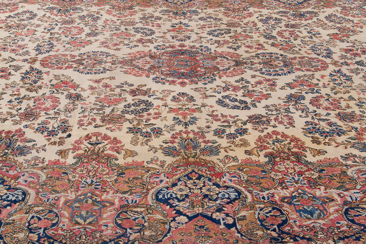 Tappeto Kerman Antico Persiano Autentico | Annodato a Mano 549x337cm