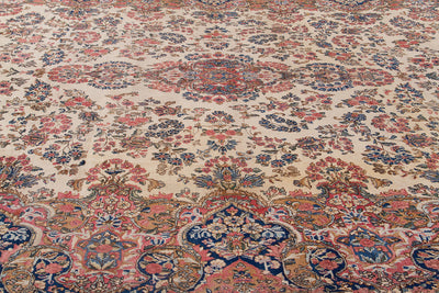 Tappeto Kerman Antico Persiano Autentico | Annodato a Mano 549x337cm - CarpetLiving