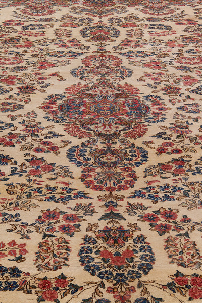 Tappeto Kerman Antico Persiano Autentico | Annodato a Mano 549x337cm - CarpetLiving