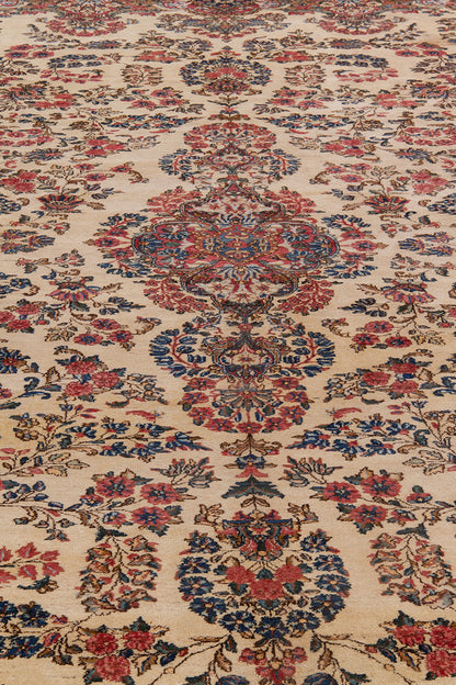 Tappeto Kerman Antico Persiano Autentico | Annodato a Mano 549x337cm