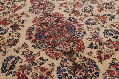 Tappeto Kerman Antico Persiano Autentico | Annodato a Mano 549x337cm - CarpetLiving