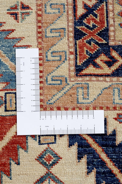 Tappeto Afghan Kazak premium in lana, fatto a mano 379x270cm - CarpetLiving