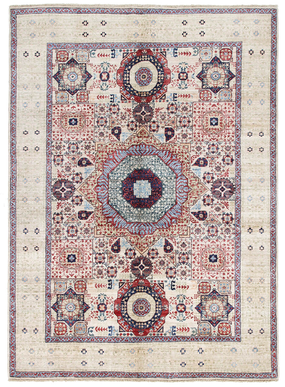 Oriental Mamluk carpet handmade, multi 208x151cm