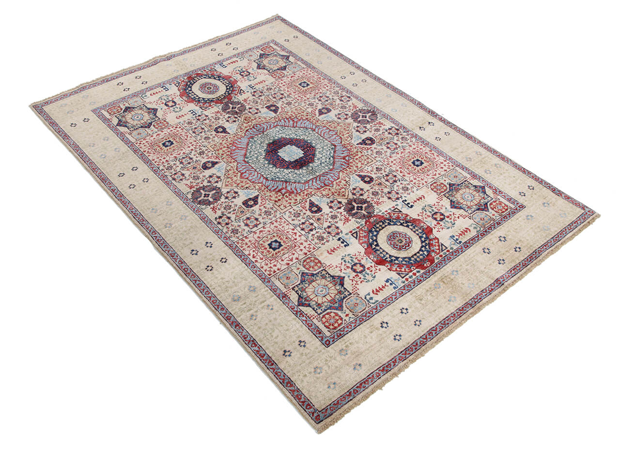 Oriental Mamluk carpet handmade, multi 208x151cm