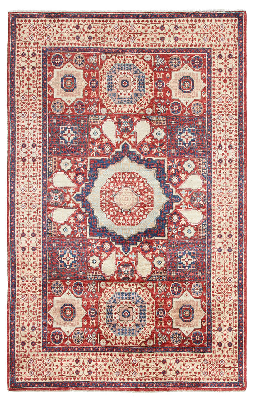 Tappeto Orientale Mamluk fatto a mano, multicolore 181x115cm