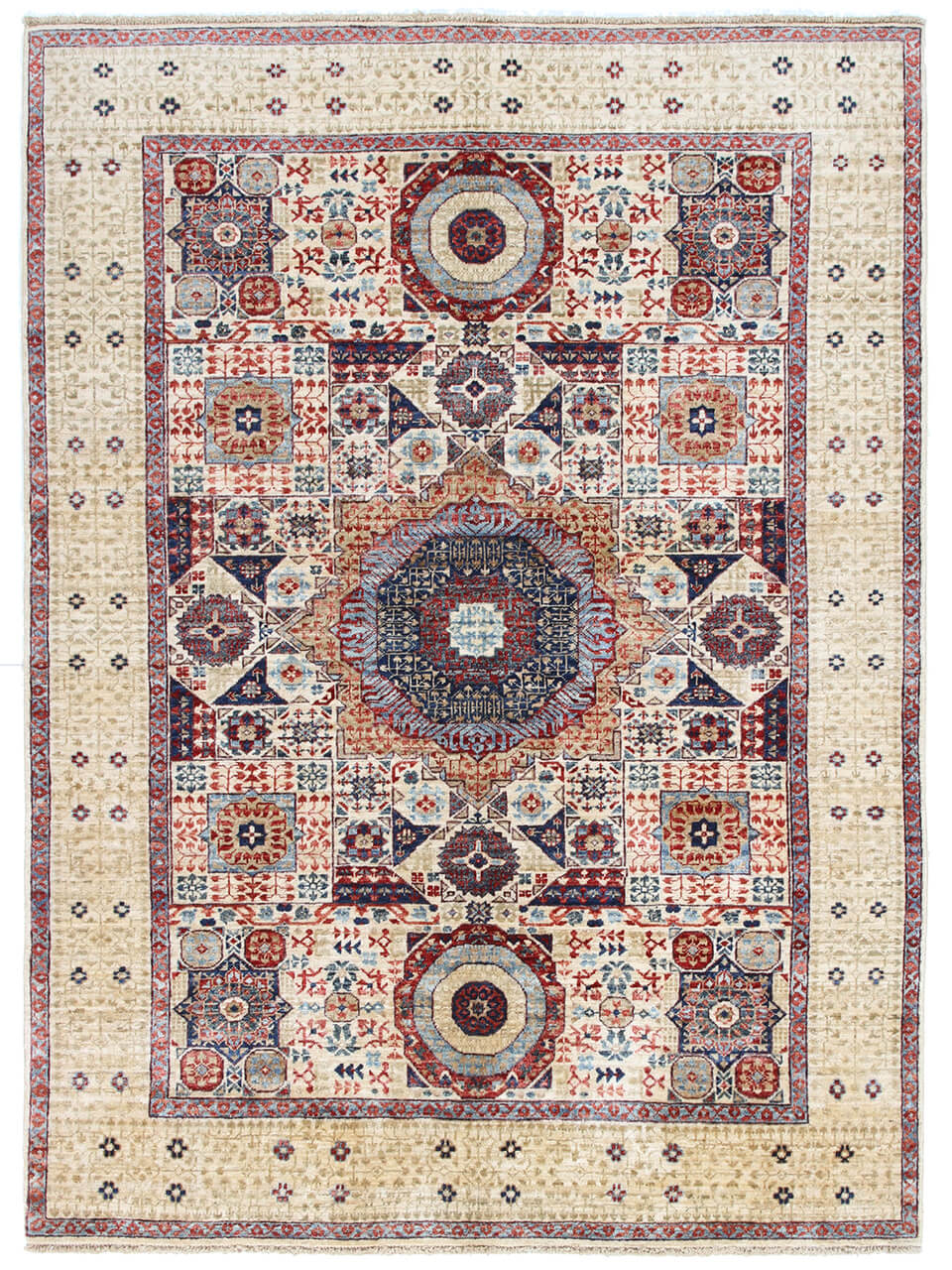 Tappeto Orientale Mamluk fatto a mano, multicolore 206x153cm