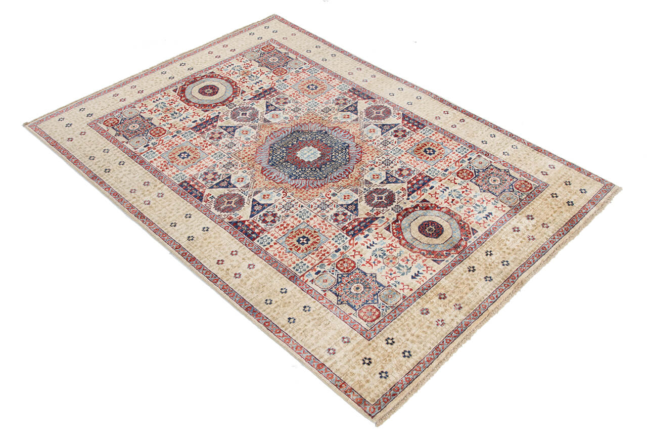 Tappeto Orientale Mamluk fatto a mano, multicolore 206x153cm