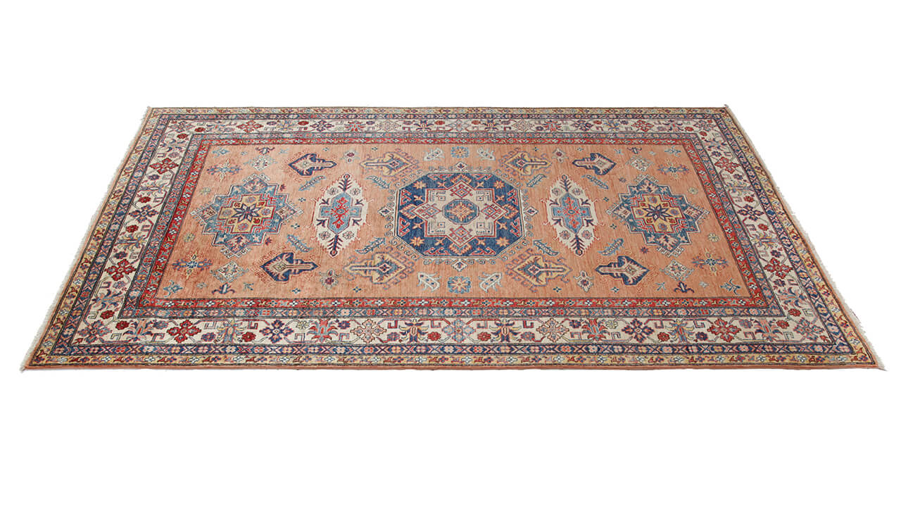 Classic Kazak carpet, Beige, handmade, 284x174cm