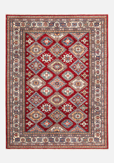 Tappeto Kazak Classico, Rosso, fatto a mano, 198x153cm - CarpetLiving