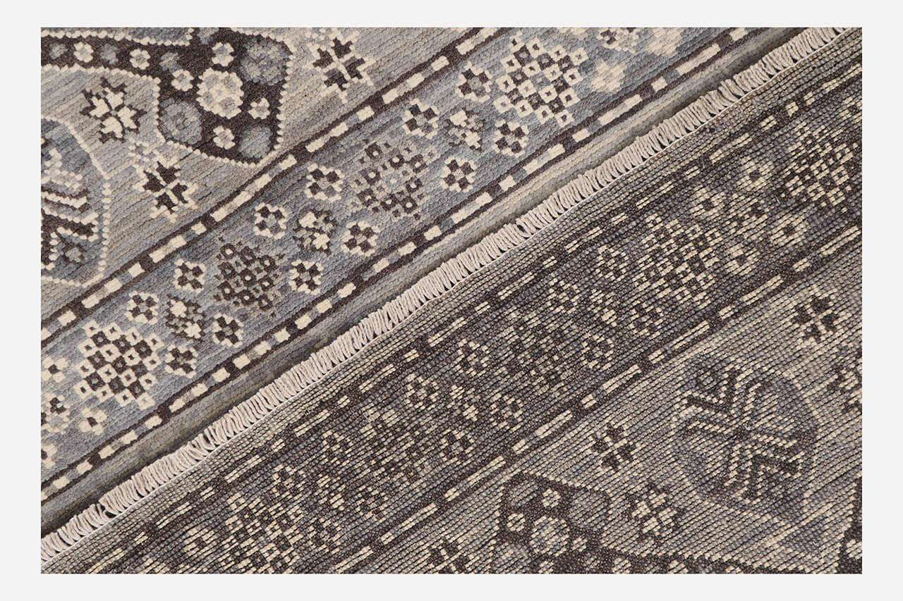 Classic Kazak carpet, Grey, handmade, 202x148cm