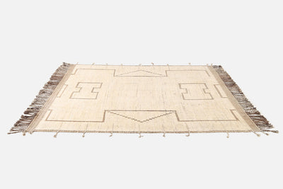 Tappeto design moderno bianco stile berbero, fatto a mano 314x237cm - CarpetLiving