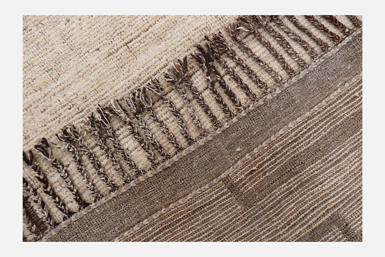 Modern design white Berber style carpet, handmade 314x237cm